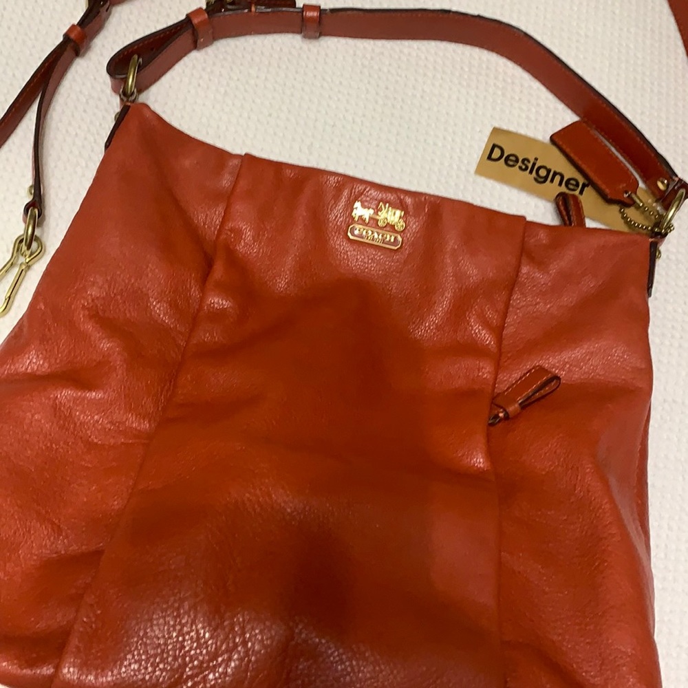 Coach orange leather purse